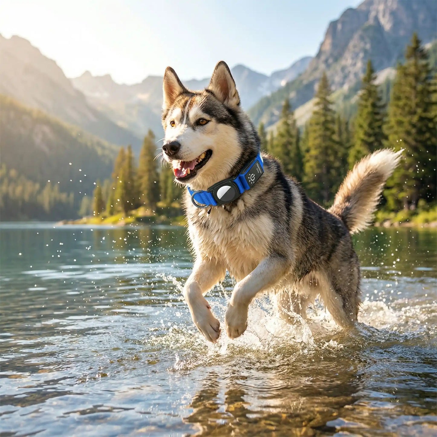 collier gps chien avec notre ami en mer