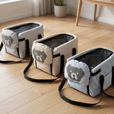 Sac de transport pour chien trois colories avec motif