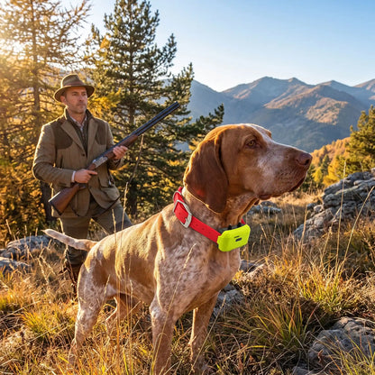 Collier GPS chien chasse sur chien et homme en chasse