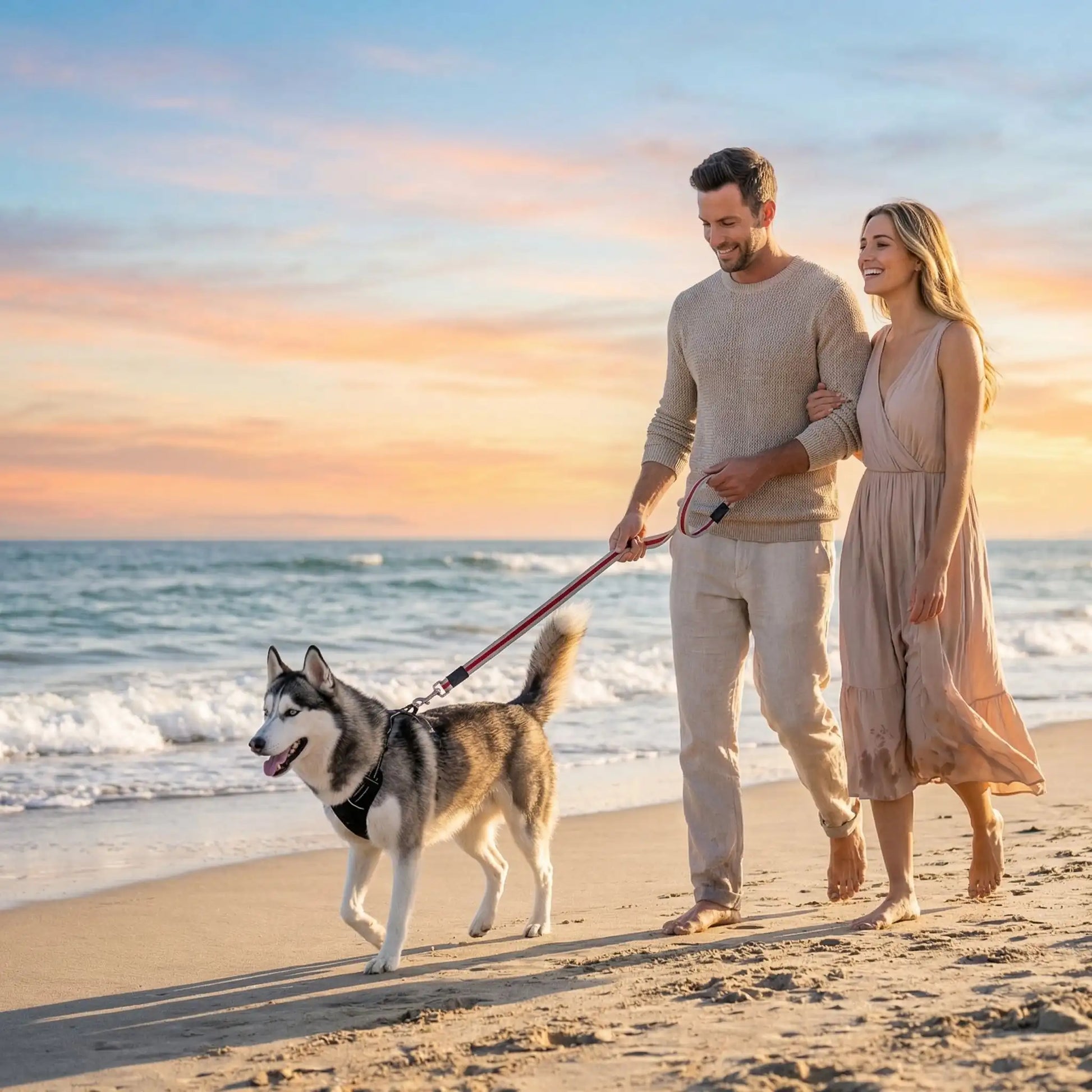 Laisse pour chien sur notre ami accompagner de ses maitres en mer