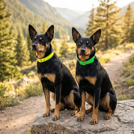 collier chien avec nos deux toutou en montagne