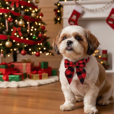 Collier Chien avec notre toutou a noel