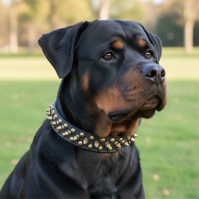 Collier Chien en cuir noir avec notre ami