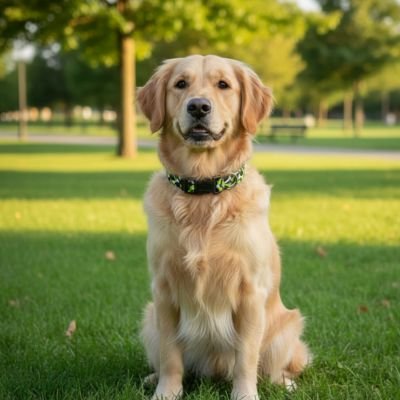Collier chien sur notre ami assis