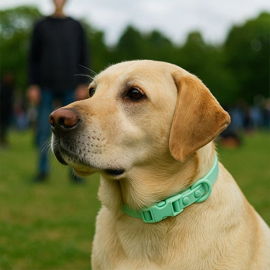 Collier chien vert avec notre ami