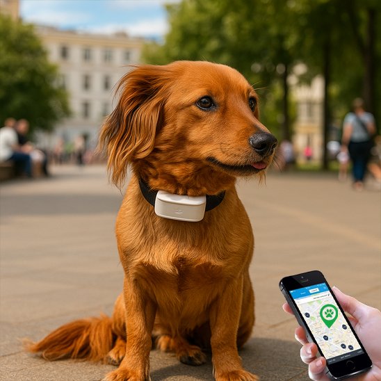 Collier GPS chien avec smartphone