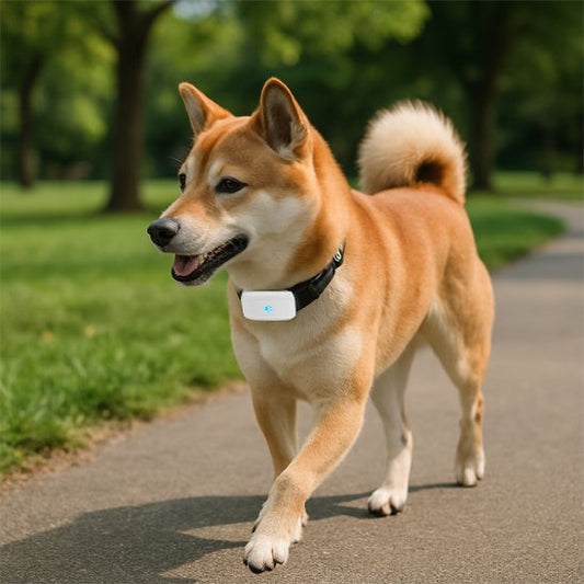 Collier GPS chien sur notre ami en promenade
