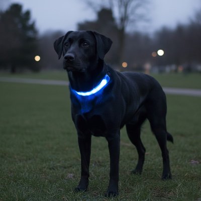 Colliers lumineux pour Chiens bleu avec notre ami