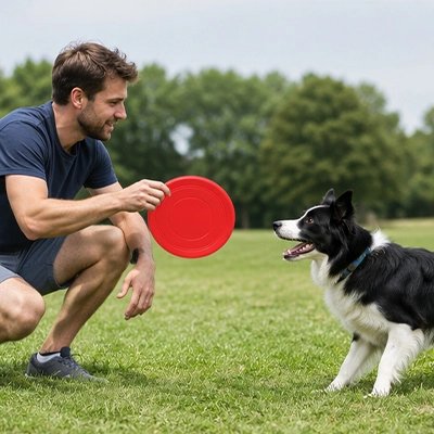 Frisbee chien rouge-avec-compagnons