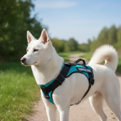 Harnais chien sur notre ami en balade