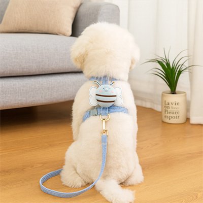 Harnais pour Chien bleu autour poitrail notre caniche