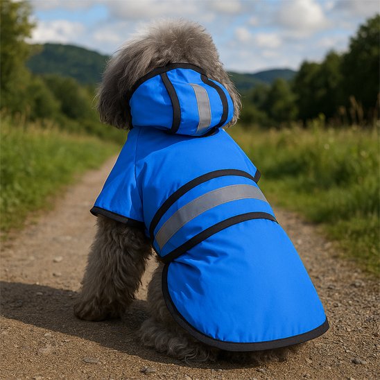 Imperméable pour chien bleu sur notre toutou
