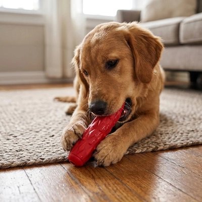 Jouets pour chien​ rouge avec notre compagnon