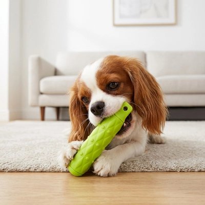 Jouets pour chien​ vert avec notre compagnon