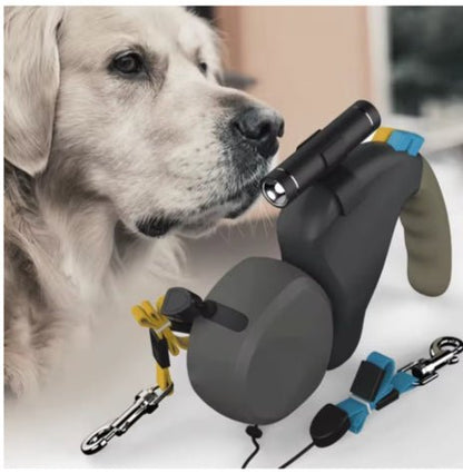 laisse double pour chien avec portrait de notre ami