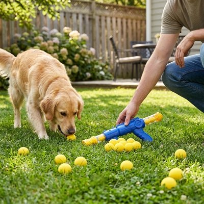 Lanceur de balle pour chien entre amies au jardin