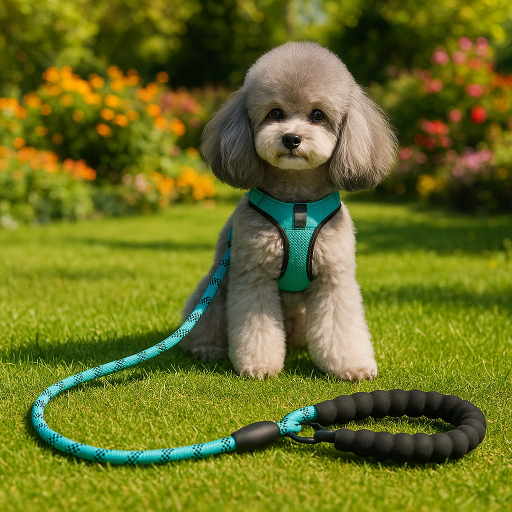 longe chiens autour cou notre ami dans jardin
