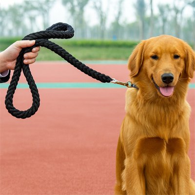 Longe Chiens noir autour cou notre ami