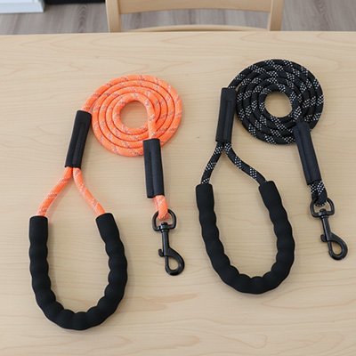 Longes chien orange noir