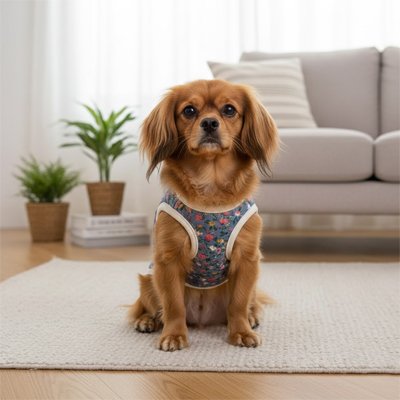 Manteau chien bleu avec notre ami