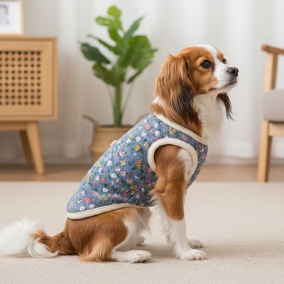 Manteau chien bleu avec notre toutou