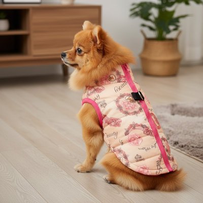 Manteau chien rouge avec toutou