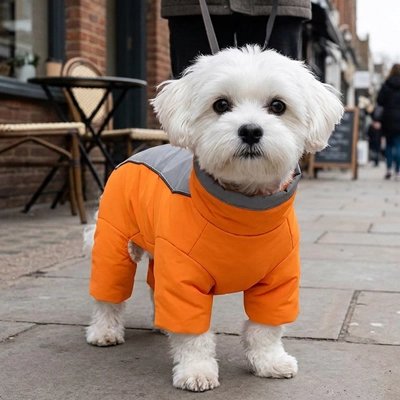 Manteau chien sur notre toutou dans la rue