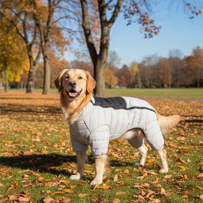 Manteau pour chien sur notre ami en balade