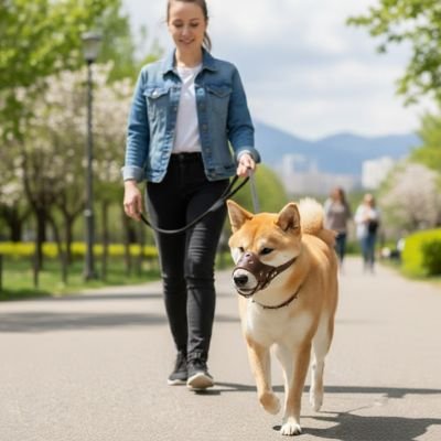 Muselière pour chien​ avec nos compagnons en balade