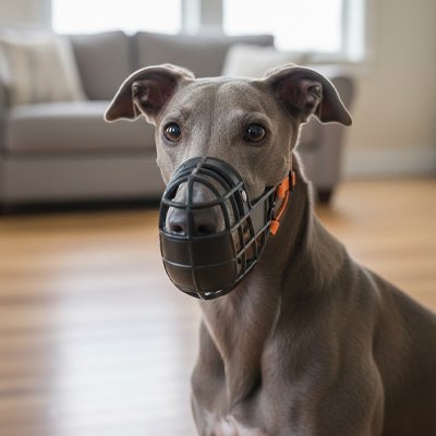 Muselière pour chien​ noir sur notre ami