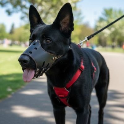 Muselière pour chien​ sur notre ami