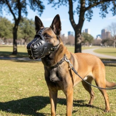 Muselière pour chien​ sur notre compagnon en balade