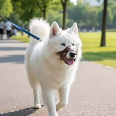 Muselière pour chien​ sur notre compagnon en promenade