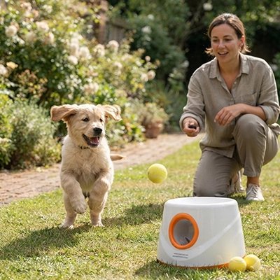 Nos compagnons joue au lanceur de balle pour chien