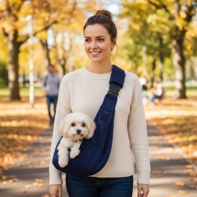 Sac de transport pour petit chien avec notre compagnon sa maitresse