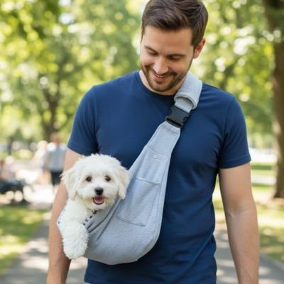 Sac transport pour chien avec notre ami et maitre